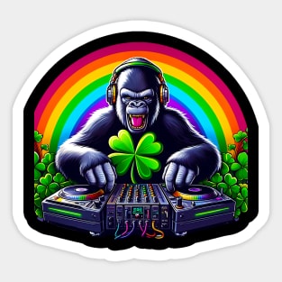 Sasquatch Dj St Patricks Day Bigfoot Paddys Funny Irish Sticker